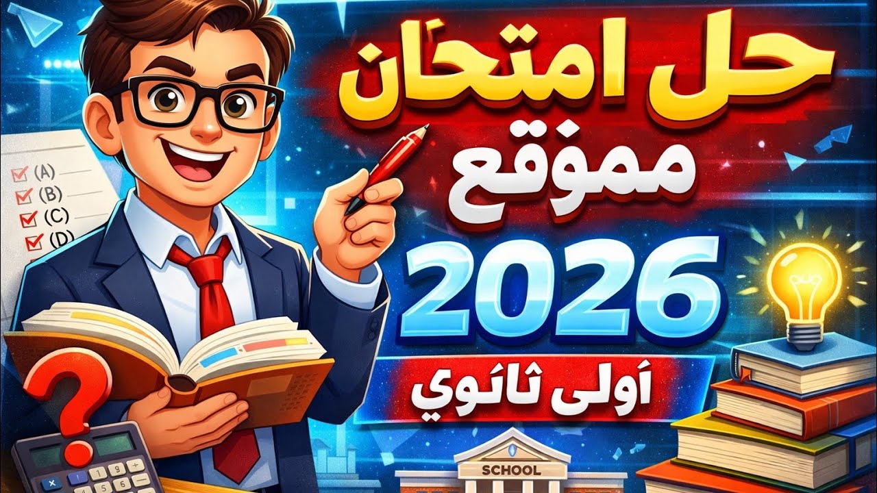 امتحان متوقع 100% أولى ثانوي 2026 🔥 حل شامل خطوة بخطوة