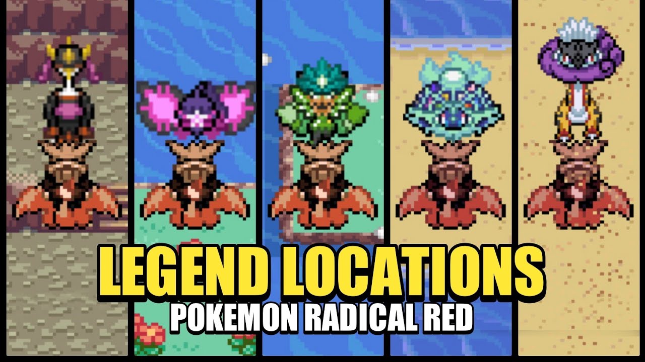 POKEMON RADICAL RED 4.1 - ALL LEGENDARY & MYTHICAL POKEMONS LOCATIONS