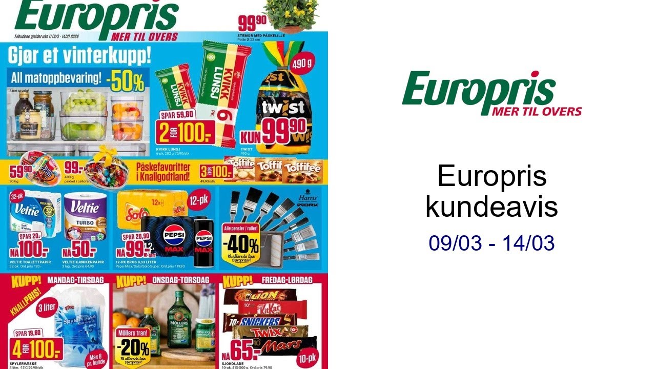 Europris kundeavis 09/03 - 14/03