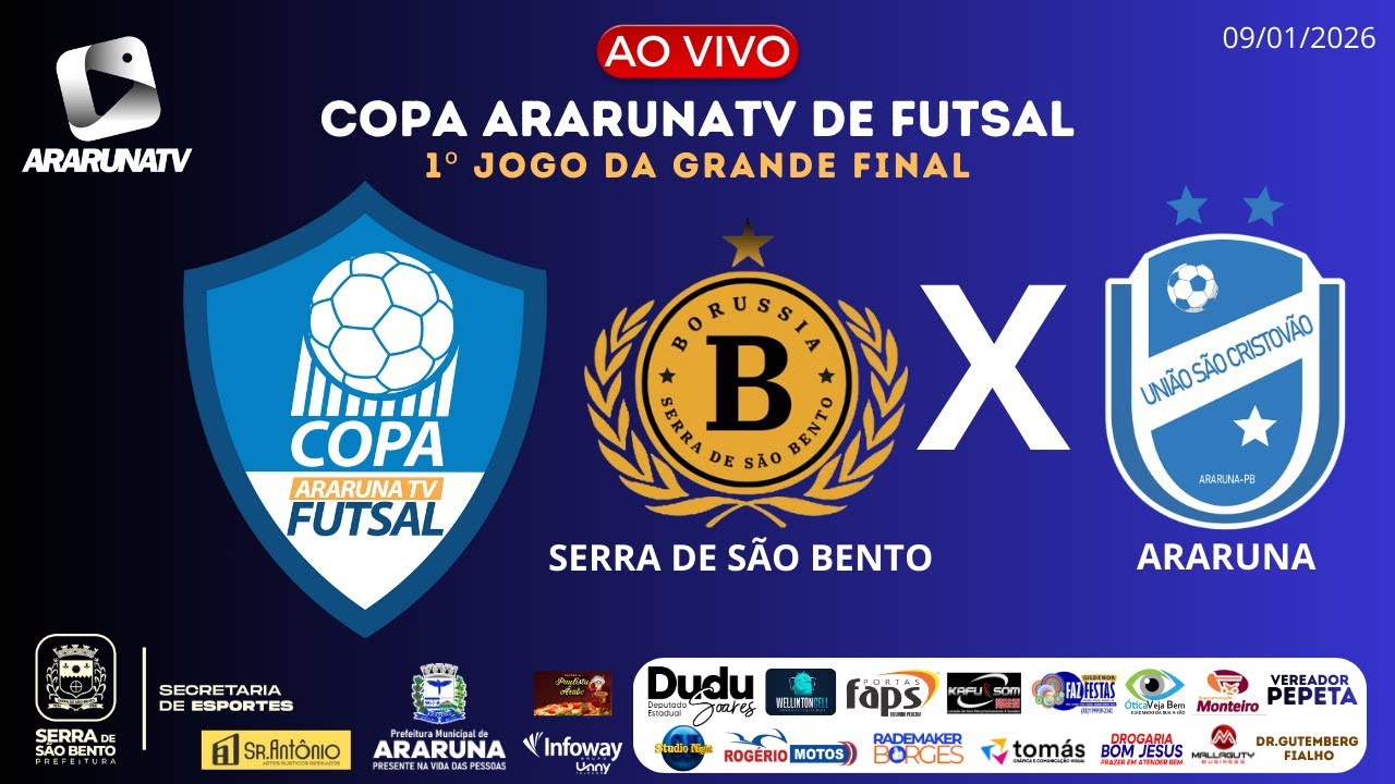COPA ARARUNATV DE FUTSAL 2025/2026 - BORUSSIA X UNI&Atilde;O S&Atilde;O CRISTOV&Atilde;O | 1&ordm; JOGO DA GRANDE FINAL