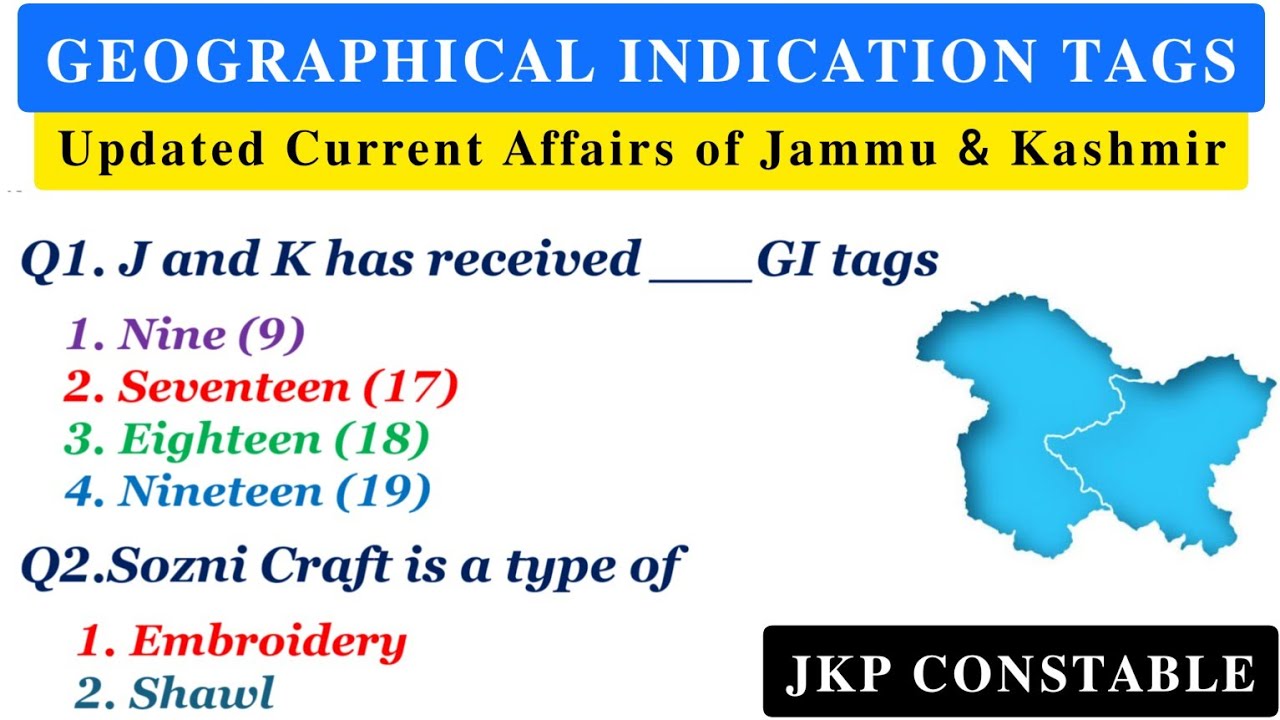 GI Tags of Jammu and Kashmir | Current Affairs of J and K | Jkp Constable @TheAspirants01
