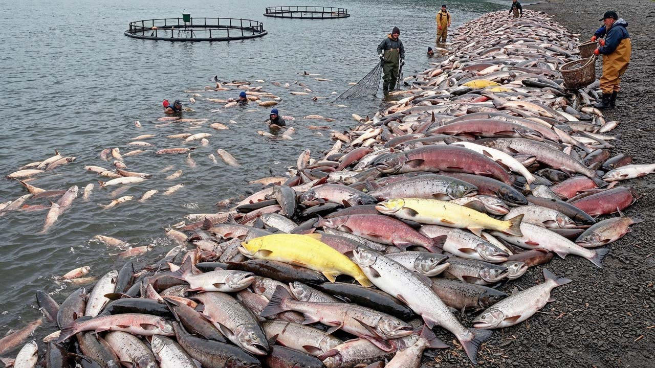 Como Eles Pescam e Processam 1,1 Milhão de Salmões em Apenas 45 Minutos — Incrível
