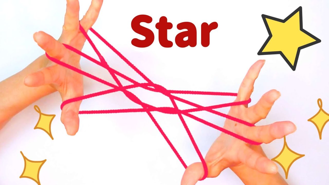 Как сделать мерцающую звезду    Очень просто    String Figure/Cat's Cradle/ayatori