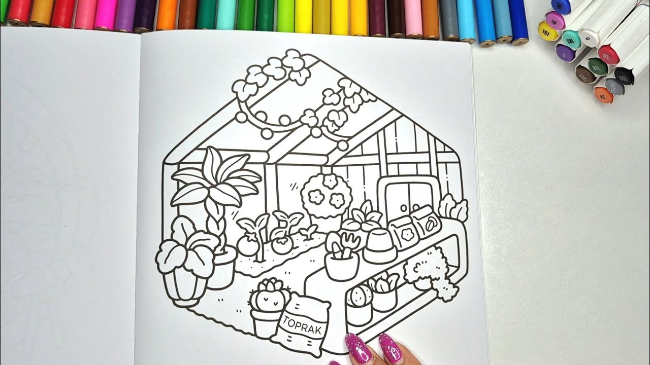 ASMR Cute Greenhouse Vibes 🪴 Satisfying Coloring, Soft Sounds & Cozy Relax Time