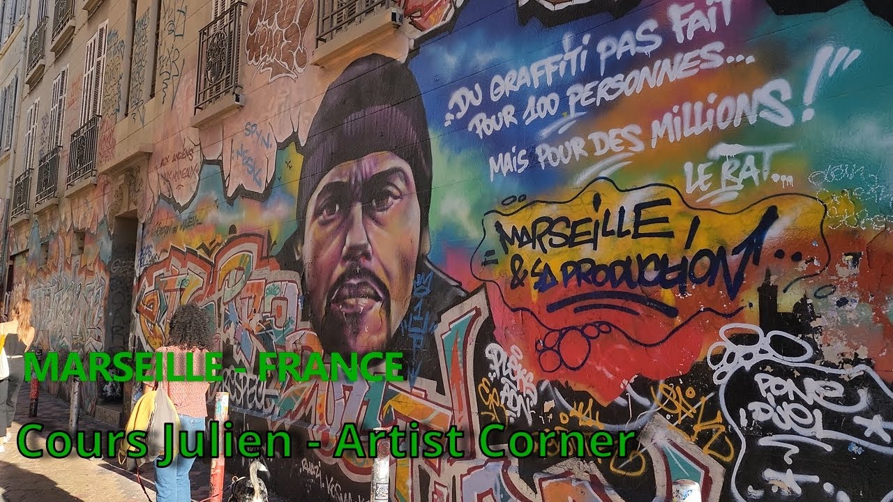 Walk With Me on the Cours Julien into the artist corner - Marseille France in [4K]
