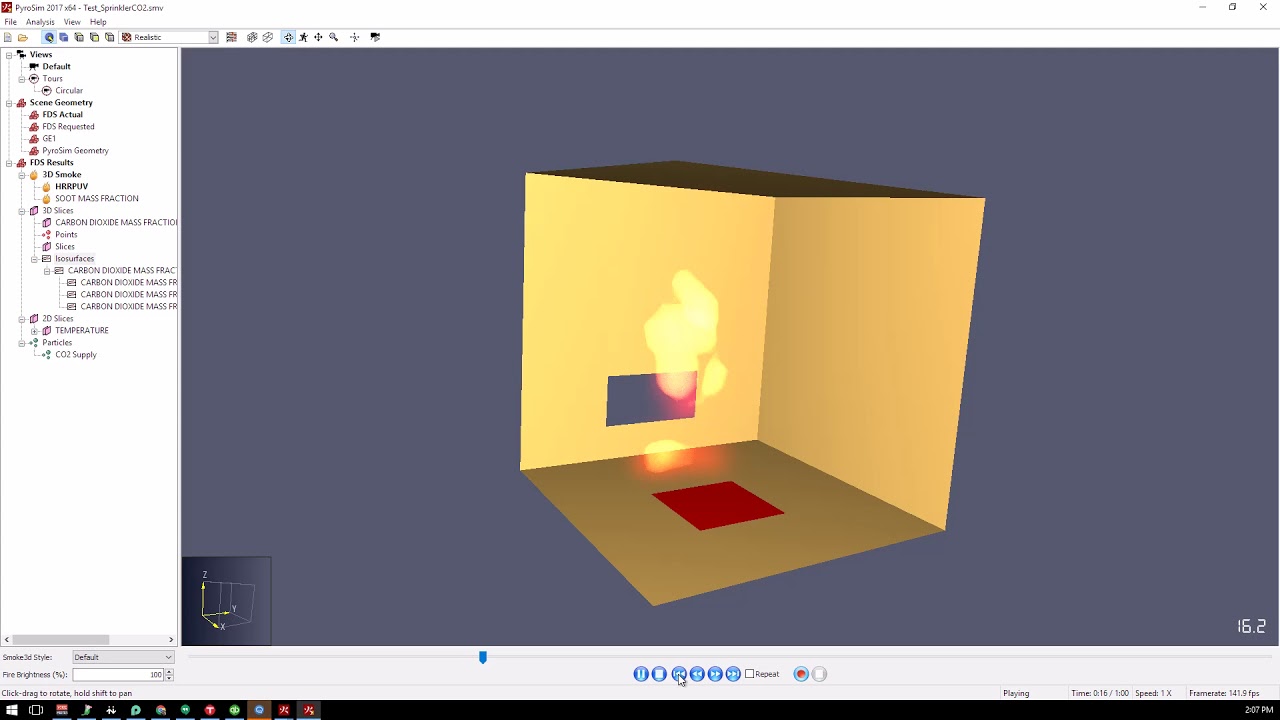 CO2 Supression Example in PyroSim