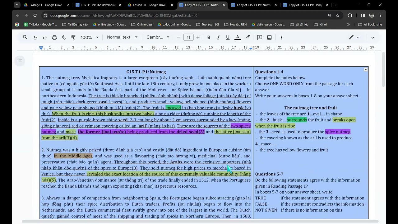 Cambridge IELTS 15 | Test 1 Passage 1: Nutmeg