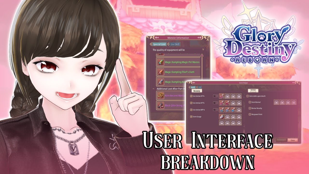 UI OVERVIEW AND TIPS 🐰【GLORY DESTINY - REBORN】Noob Guide Series
