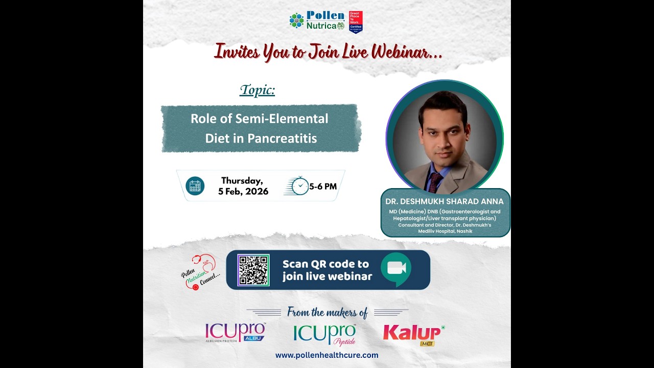 Role of semi-elemental diet in pancreatitis by Dr. Sharad Deshmuk