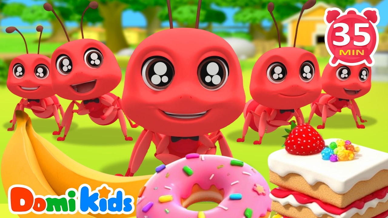 Marching Five Little Tiny Ants🐜 | Teamwork & Numbers | Kids Songs & Nursery Rhymes | Domi Kids