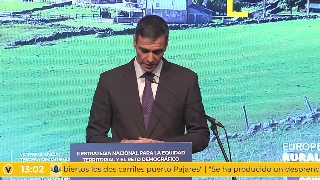 Pedro Sánchez en el acto de la II Estrategia Nacional para la Equidad Territorial y Reto Demográfico
