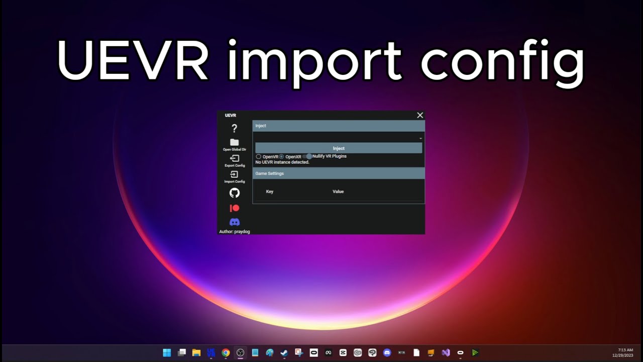 UEVR - Import Config