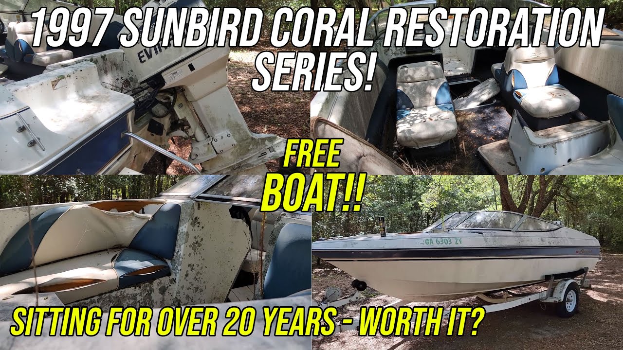 1997 Sunbird Coral Boat Restoration - Sitting for over 20 YEARS #restoration #boating