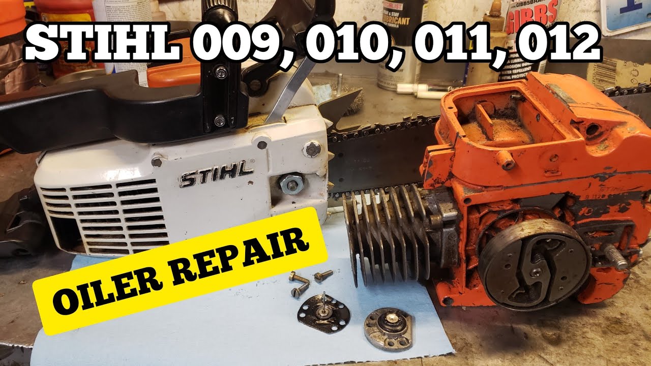 Ремонт маслозаправщика для бензопил Stihl 009, 010, 011, 012 Vintage