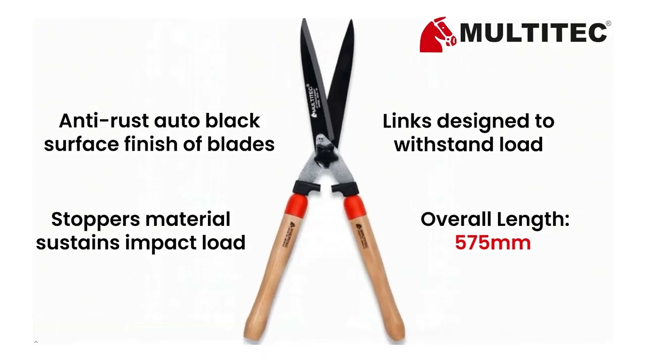 Aakash-10 Wooden Handle Hedge Shear | Heavy-Duty Garden Trimming Tool | Sharp & Durable