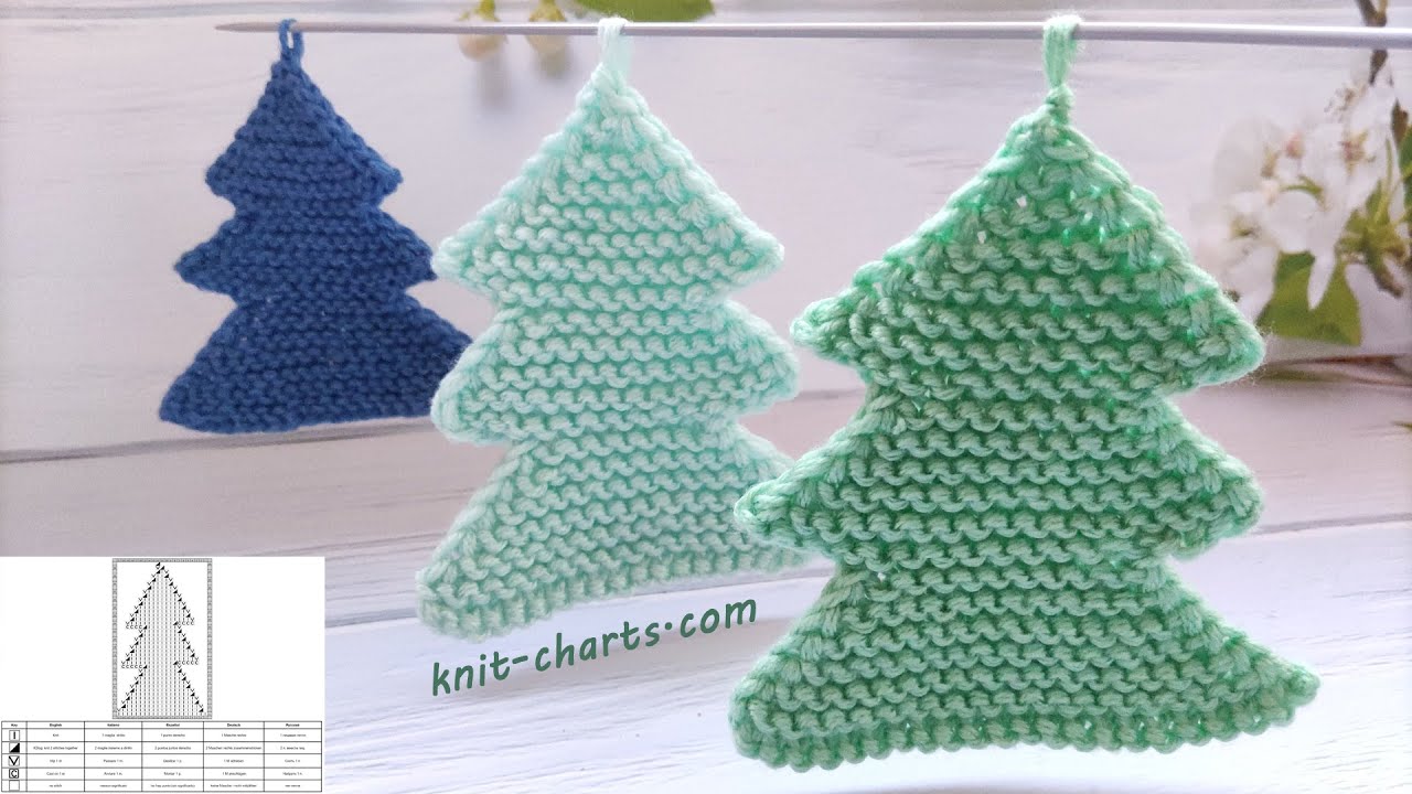 Christmas tree Knit Pattern | Weihnachtsbaum stricken | Albero di Natale ai ferri | Pino de Navidad