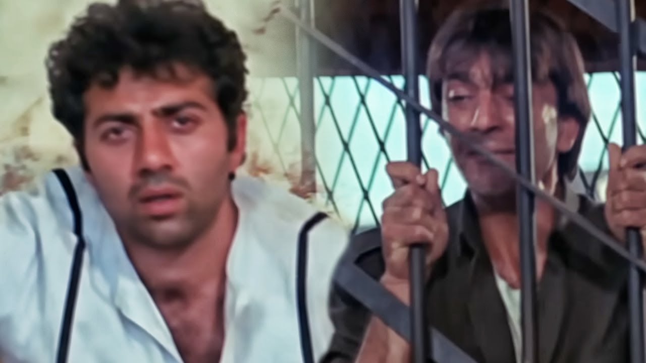 संजय दत्त सनी देओल से मिलने जेल आया है।  Kroadh Movie Best Scene