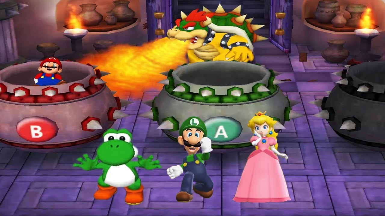 Mario Party 5 - 4 Player Minigames - Yoshi Luigi Peach (Mario Bad Luck) All Funny Mini Games