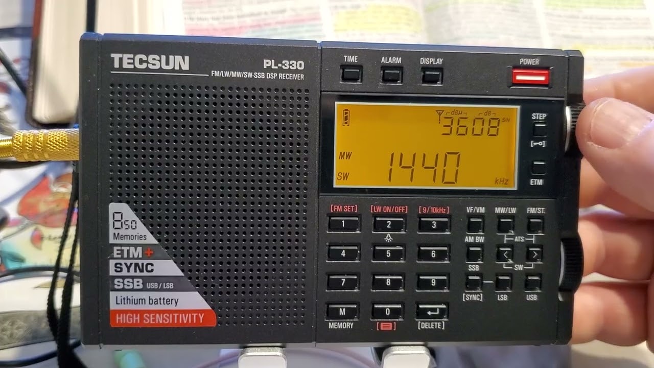 Tecsun PL-330 AM Frequency Scan (Longwire)