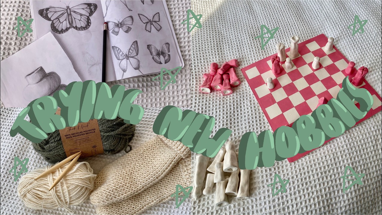 trying new hobbies in my 20s🤍 🧸 knitting, sketching, clay