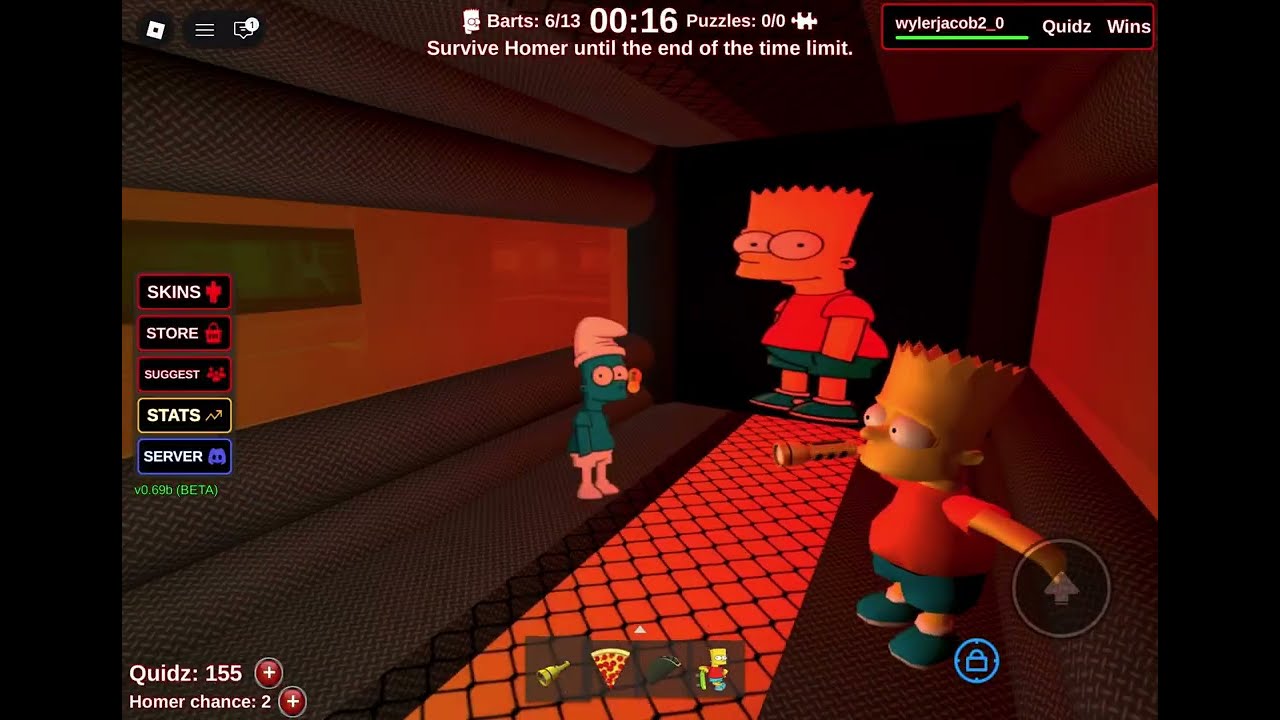 Surviving Homer Simpson in Roblox “You vs Homer” but as a Smurf