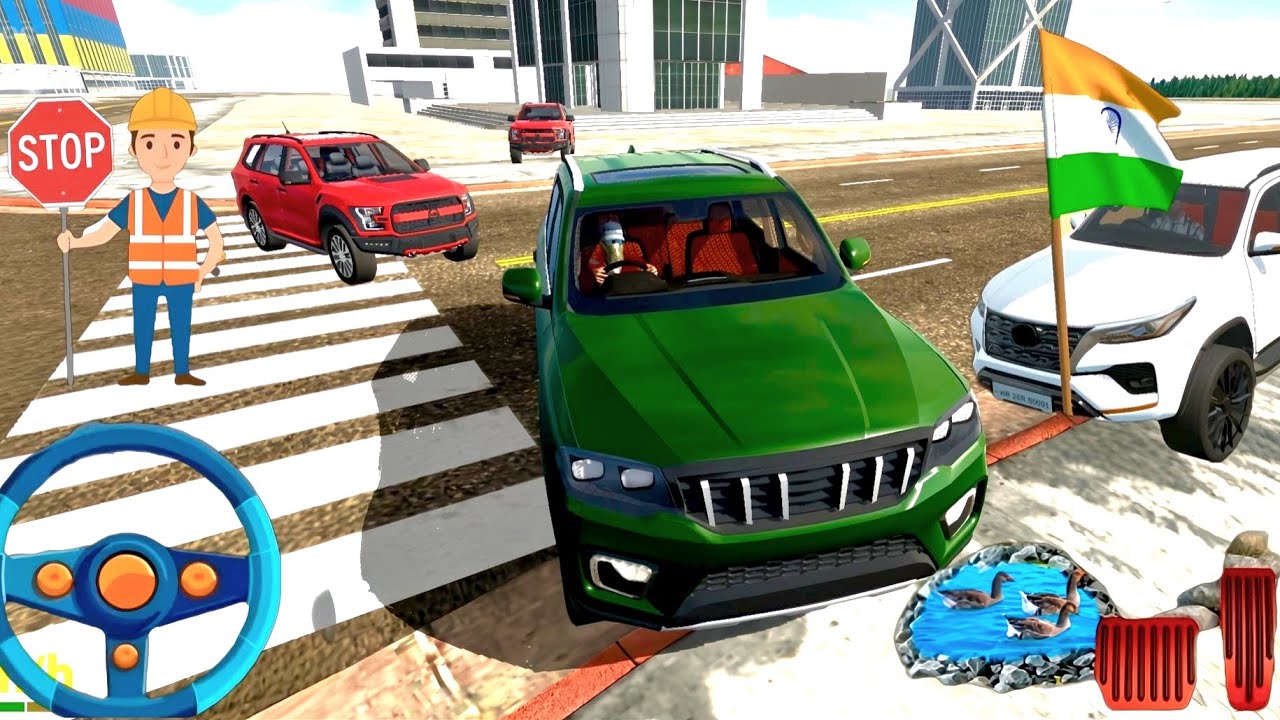 🔴Indian Roads Simulation:🪵 Stop, Drive, and 🌋 Ducks in 3d 🎮 video #car #offroading #gaming 