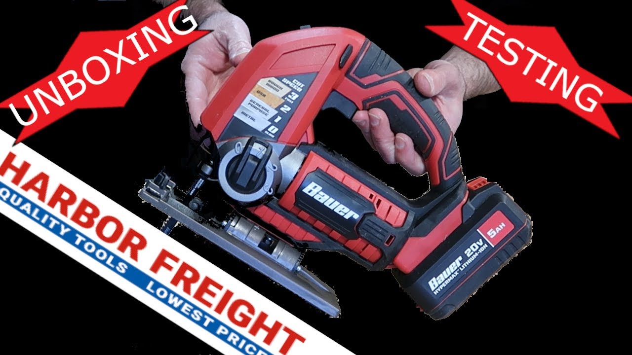 UNBOXING and TESTING of a Harbor Freight (Bauer Brand) 20v MAX VARIABLE SPEED CORDLESS JIG SAW
