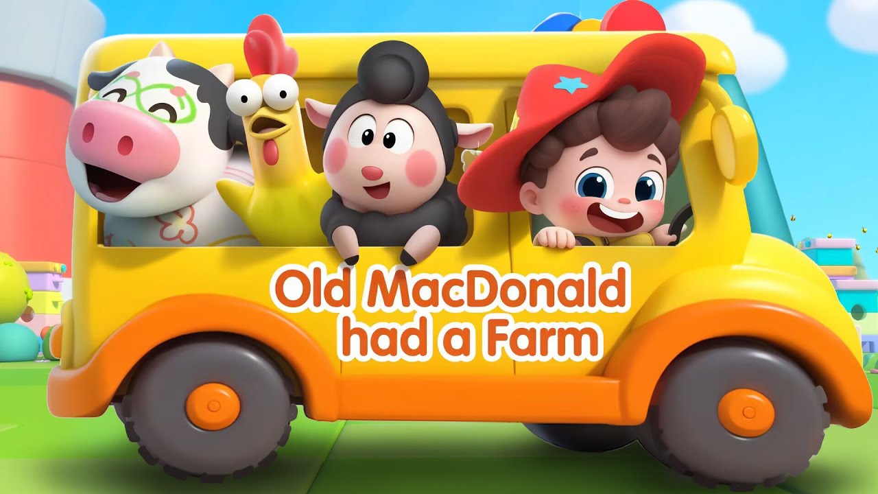 Farm Animals on the Bus | Old MacDonald Had A Farm | Nursery Rhymes & Kids Songs | BabyBus