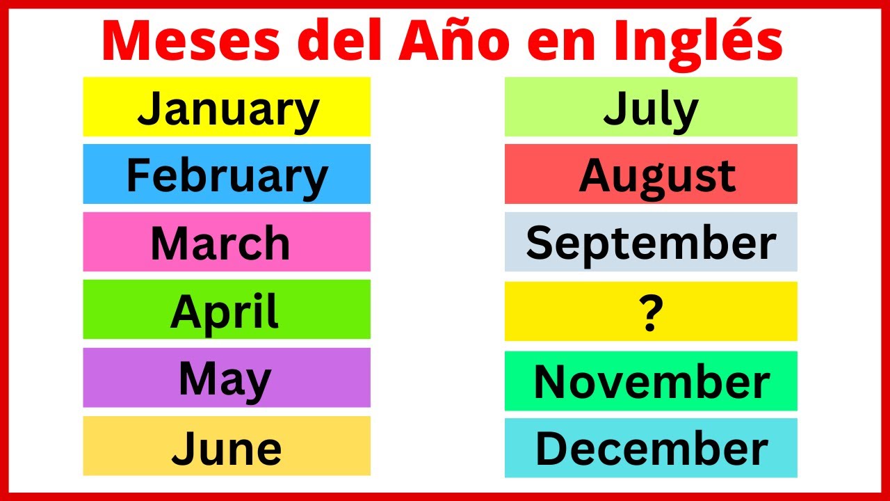 Aprende Los Meses del Año en Inglés!