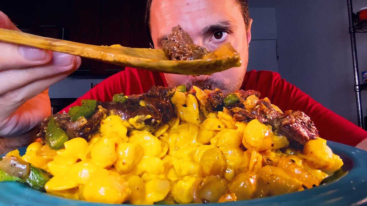 ЧИЗСТИК PHILLY MAC N CHEESE MUKBANG ЕДА ЗВУКИ номномсаммибой