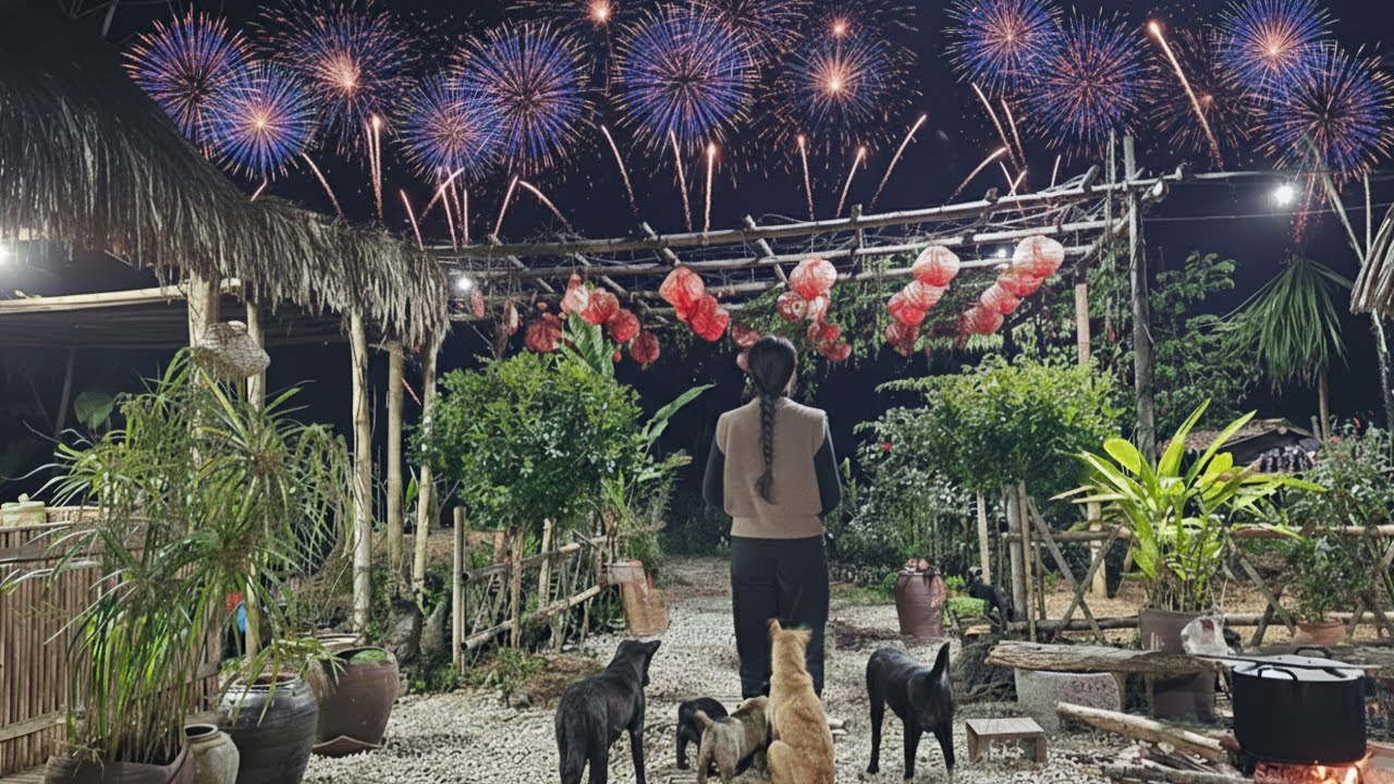 Tieu Lien's peaceful yet lonely moment as she celebrates New Year's Eve alone with her little dogs.