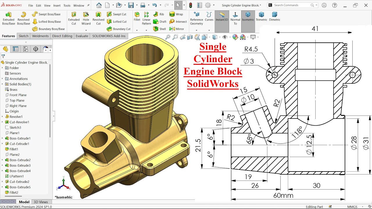 SolidWorks Advanced Tutorial-Single Cylinder Engine Block Modeling