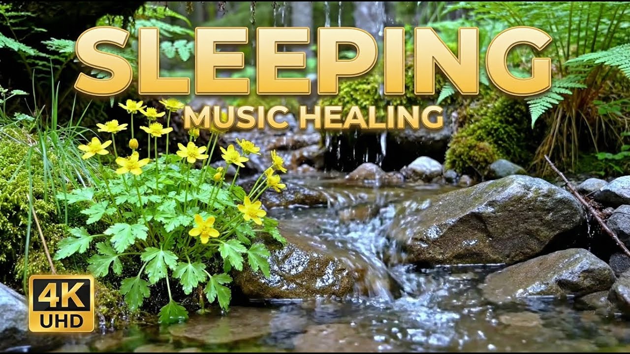 10H Deep Sleep & Stress Relief 🌊Gentle Piano with Stream Sounds