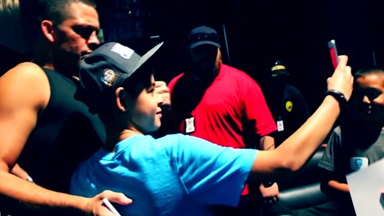Nate Diaz with the kids