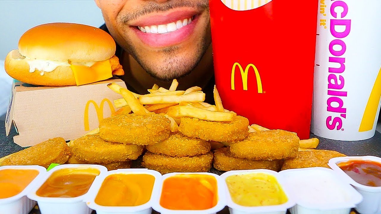 ASMR MCDONALD'S CHICKEN NUGGETS CHALLENGE MUKBANG | EATING SOUNDS | NO TALKING