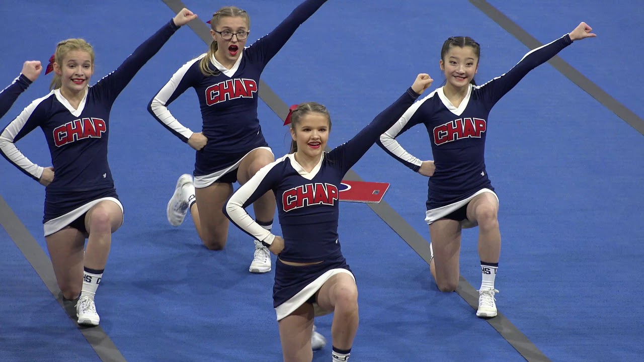 Chaparral J.V. Cheer Squad at the 2018 CSCA State Tournament