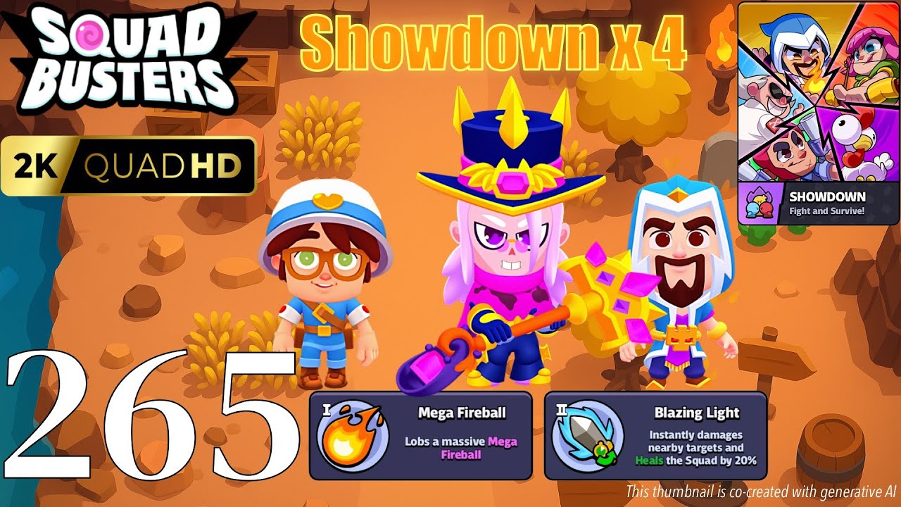 Squad Busters - Walkthrough Gameplay Part 265 - Mortis, Medic, Wizard - Showdown x 4