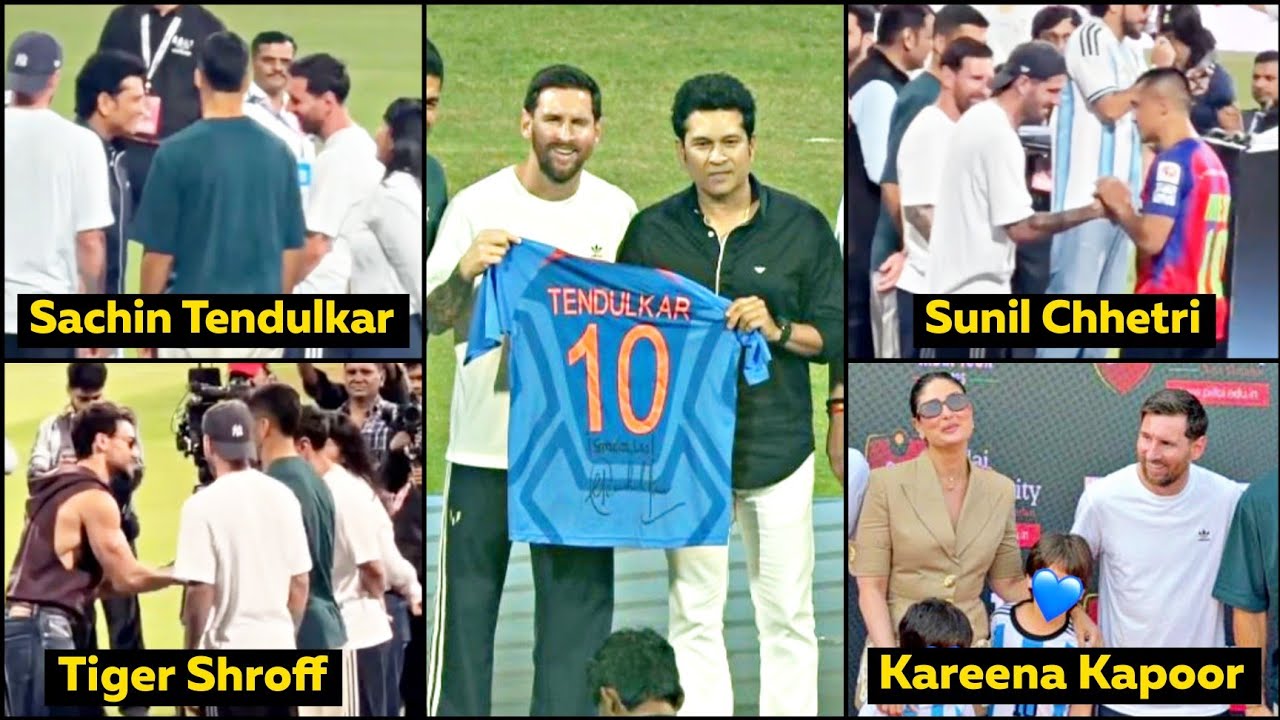 Лионель Месси встретился с Сачином Тендулкаром и Сунилом Четри: полная реакция знаменитостей в Му...