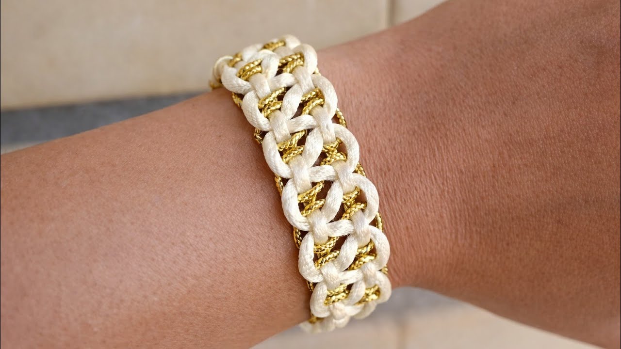 How to Make a Luxury Macrame Bracelet | Ivory & Gold Handmade Bracelet Tutorial