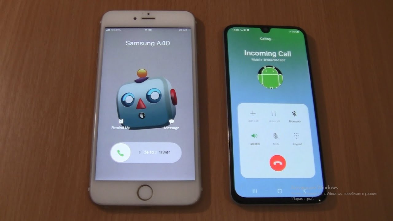 Incoming call & Outgoing call at the Same Time Iphone 6s Plus Gold+Samsung Galaxy A40