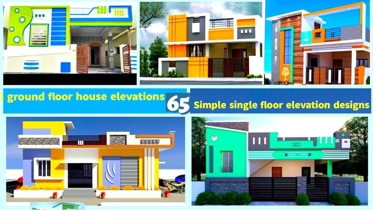 Simple single floor elevation designs | Ground floor house elevations