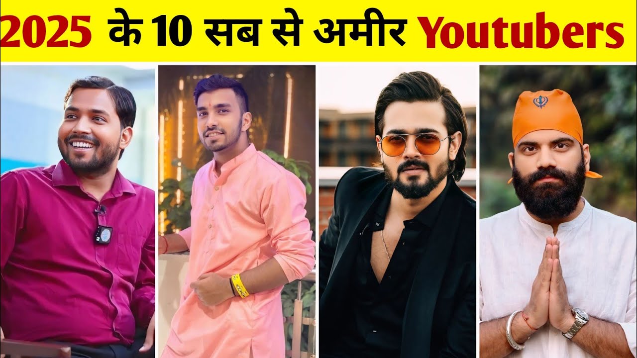 Top 10 Richest Youtubers in India 2025 | Physics Wallah, Techno Gamerz, BB Ki Vines, Khan Sir