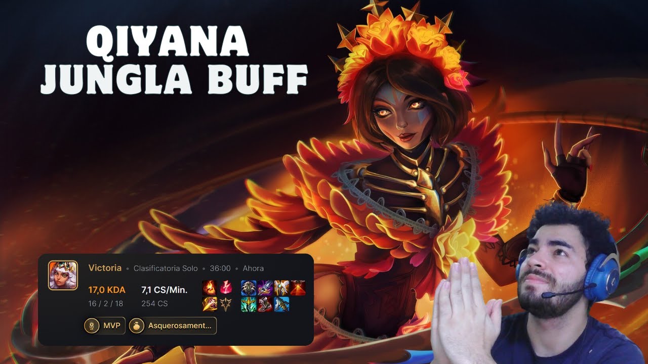 Gameplay Qiyana Jungla ⚔️ Buff de Temporada 14 en su PRIME | LoL