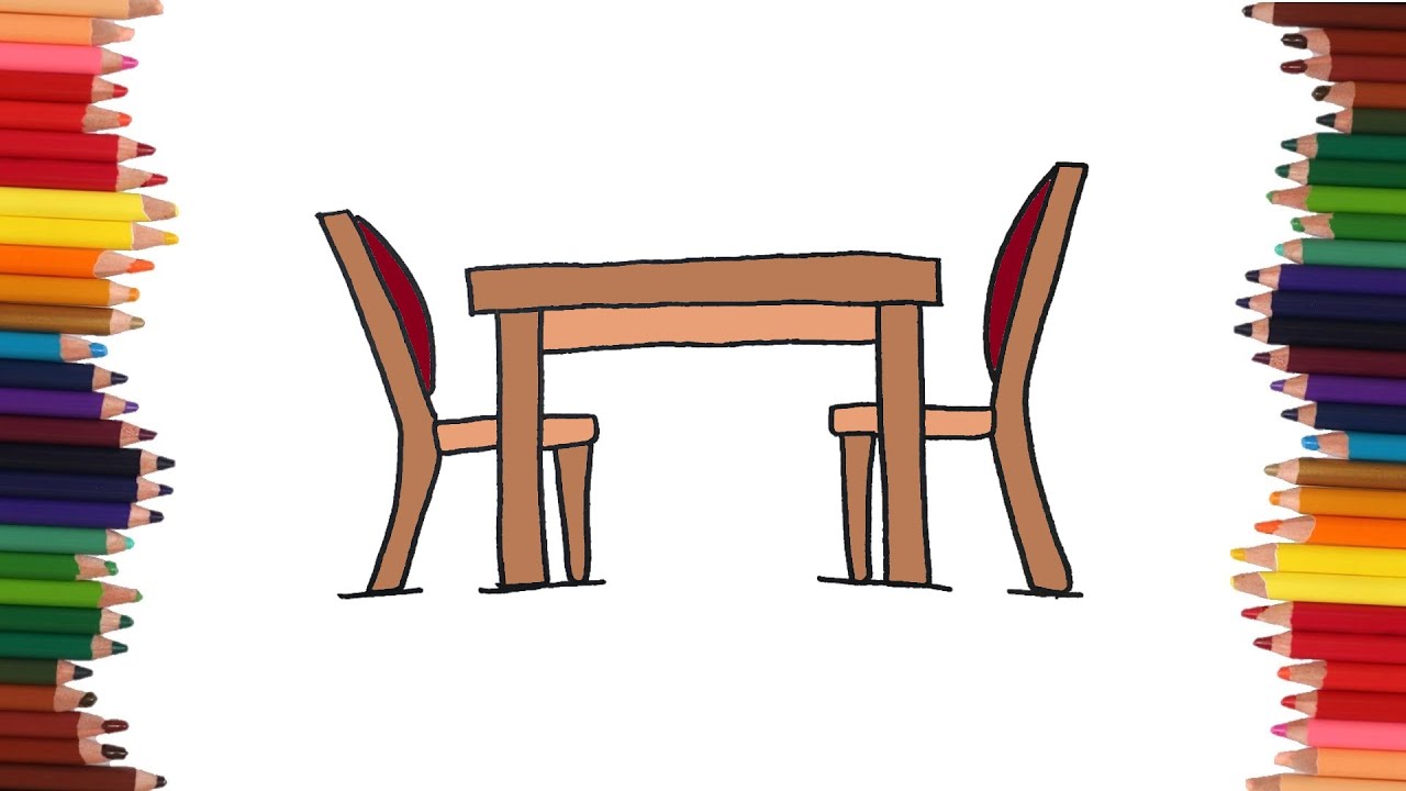 como dibujar un comedor | Dibujos faciles