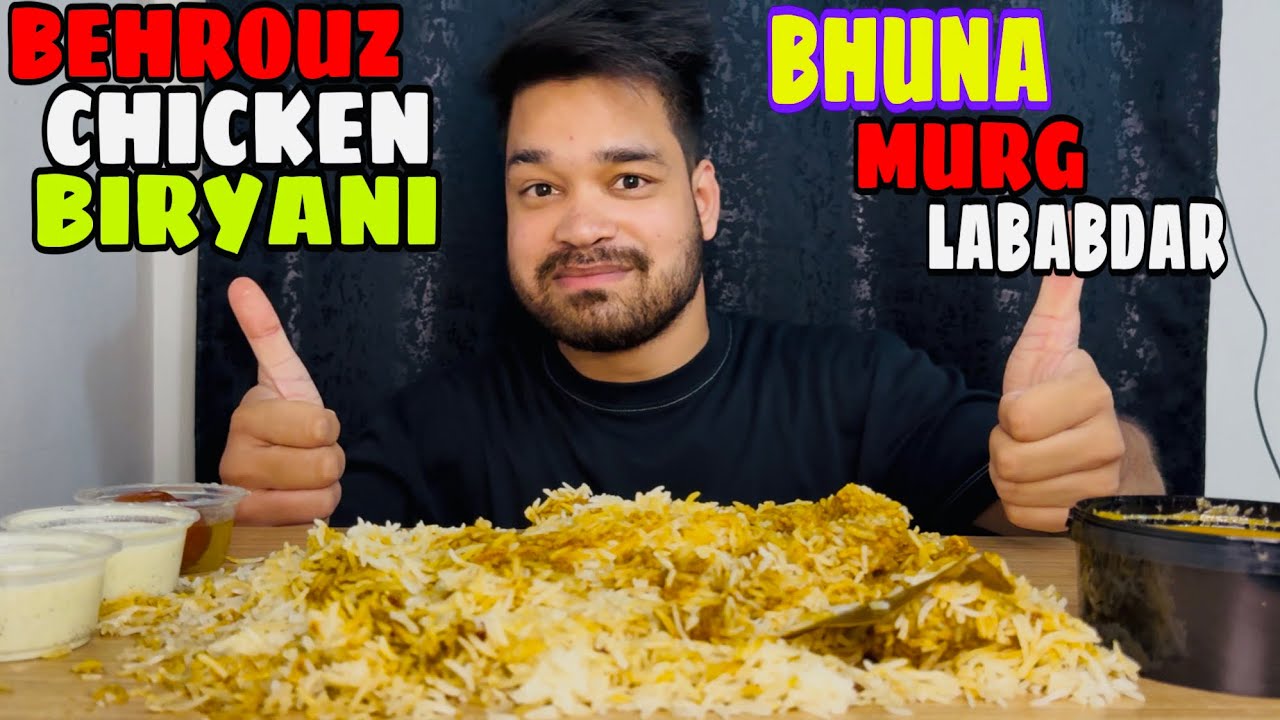 BEHROUZ CHICKEN BIRYANI, BHUNA MURG LABABDAR & GULAB JAMUN | MUKBANG #asmr #mukbang @praveensalal