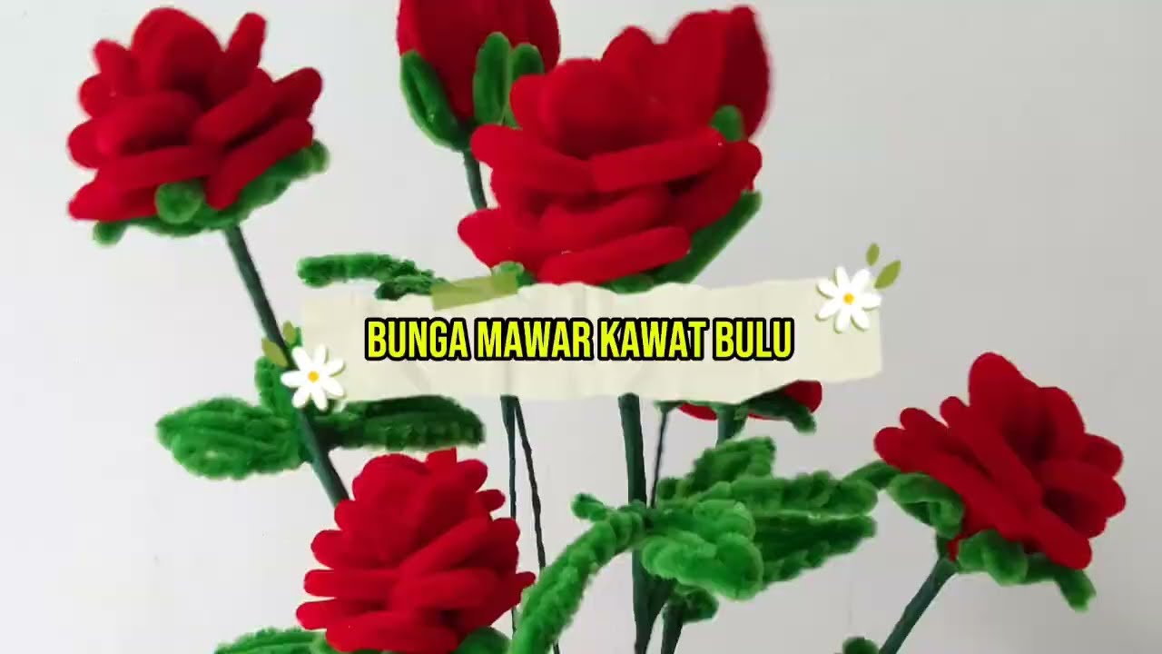 Tutorial membuat  mawar dari kawat bulu #crafter #diy #kreasikawatbulu #pipecleanercrafts #tutorial 