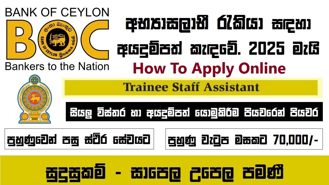 BOC Trainee Staff Assistant Application 2025 | How To Fill Online Step By Step