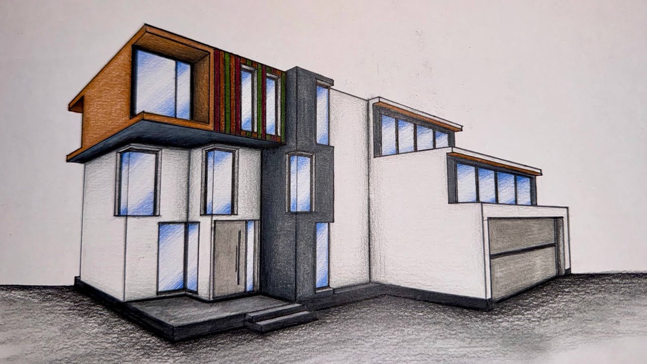 #064 - How to Draw a House in Two Point Perspective