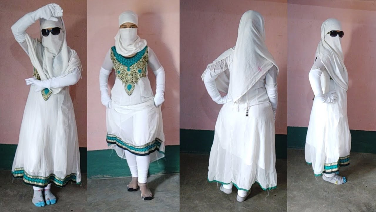 Wear White Long Frock With Matching Long Gloves / Socks / Dupatta With Style Look | sunita