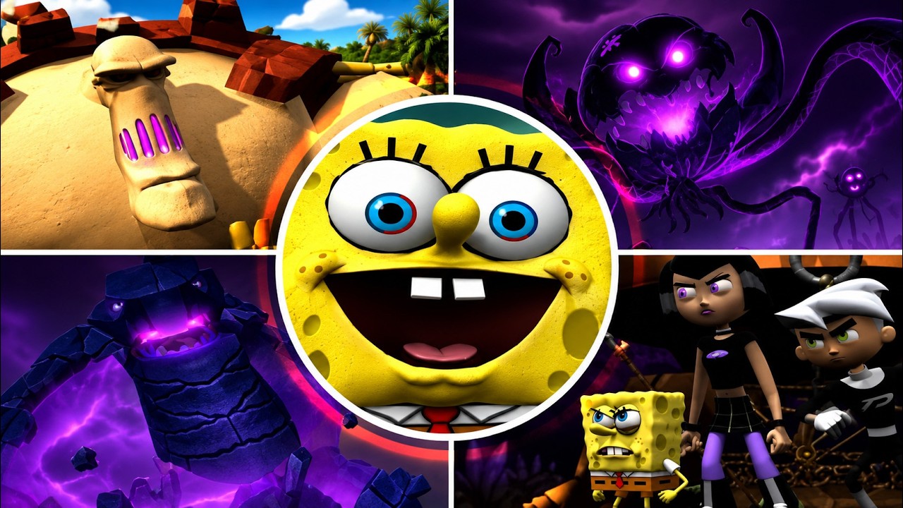 Nicktoons: Battle for Volcano Island All Bosses | Boss Fights  (PS2, Gamecube)